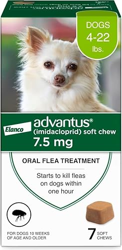 Advantus Tratamiento contra pulgas para mascotas, suave de masticar, BlancoVerde