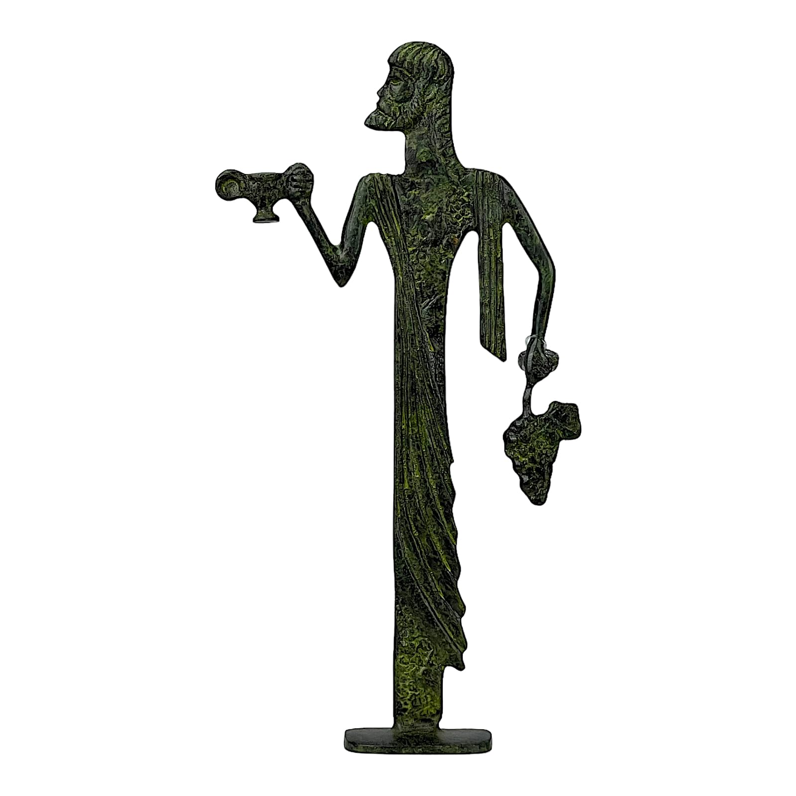 Dioniso Griego Dios del Vino Real Bronce Metal Arte Estatua Plana Escultura