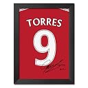 TenorArts Fernando Torres Poster Liverpool Jersey Laminated Photo Print Signature Frame Painting with Matt Finish Black Texture (12 inches x 9inches) gallery image