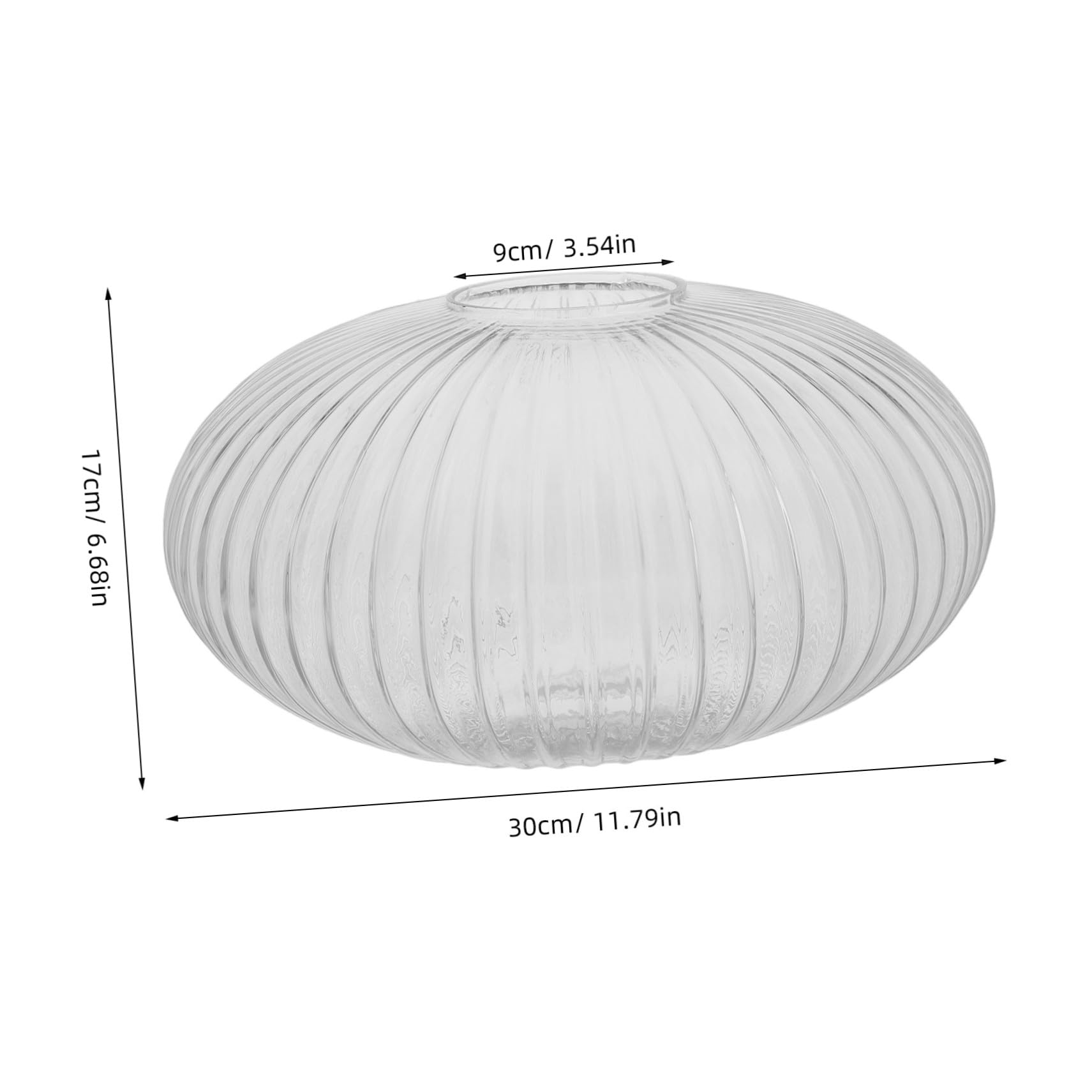BESTYASH Pantalla de Lámpara Colgante Globo Redondo 300x170 Mm Vidrio Rayado Transparente Cubierta Iluminación Vidrio Resistente para Lámpara de Cristal Uso Interior Hogar Reemplazo