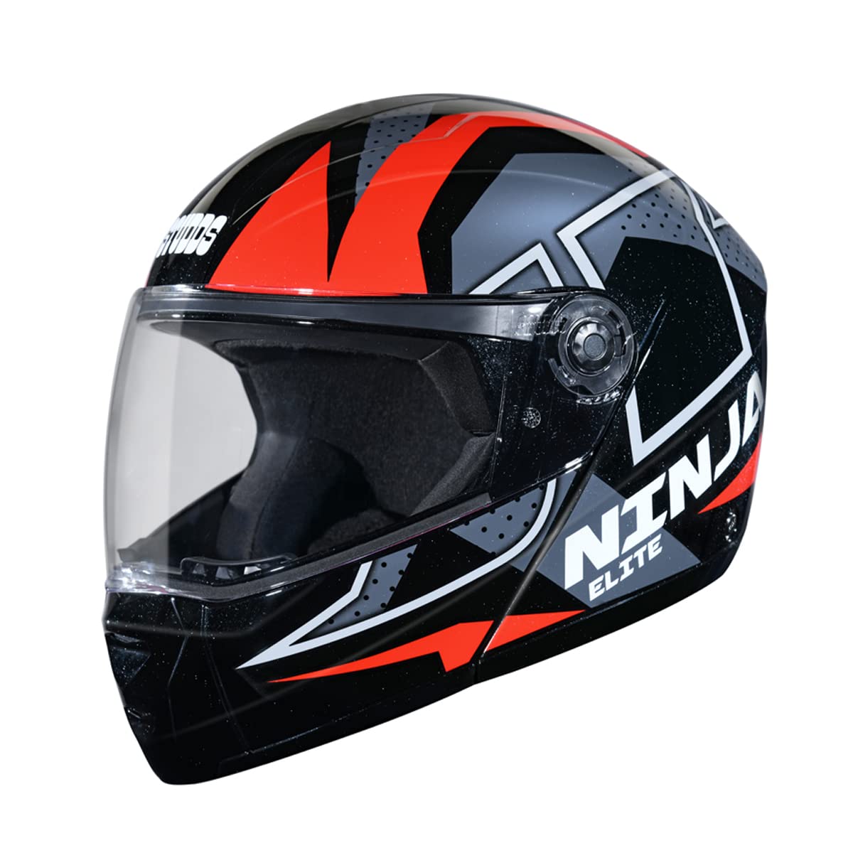 STUDDS Ninja Elite Super D6 FLIP-UP Full FACE Helmet N2 Black-XL
