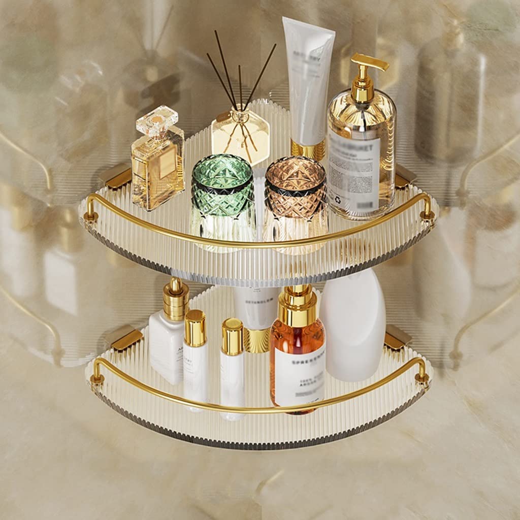 Corner Shower Caddy Bathroom Triangle Rack Bathroom Shelf Organizer Punch-free Acrylic Corner Rack Wall Storage Shower Organizer Size