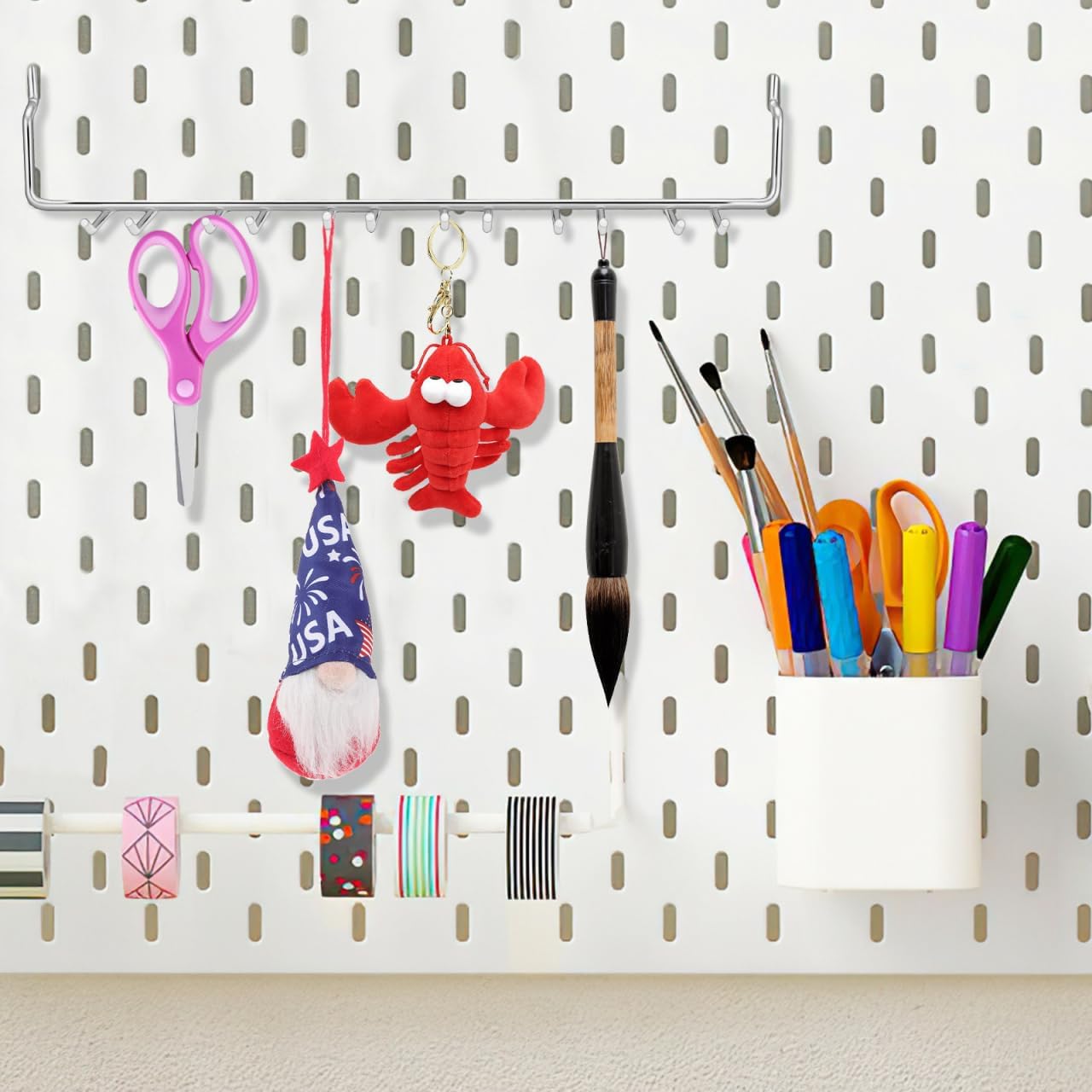 ULTECHNOVO 2PCS Heavy Duty Pegboard Hooks for Garage Tool Storage, Metal Utility Double Tool Hangers for Wall Mount Organizer, Secure Power Holder for Workshop, Shed & Basement
