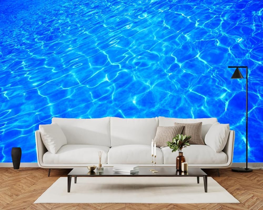 Papier peint intissé mer bleue grand format 450x315 cm design mural 3D