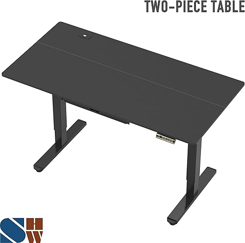 Miniatura 18 de SHW - Escritorio de pie eléctrico de altura regulable con memoria - 48 x 24 pulgadas, marrón rústico Marrón