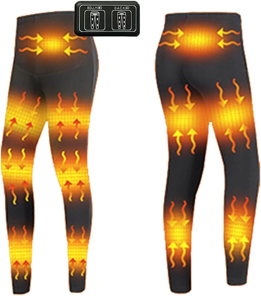 USB Electric Heated Underwear Pants 12 Heating Zone Thermal Cotton Base Layer Pant for Men,Women Skiing Motorcycle