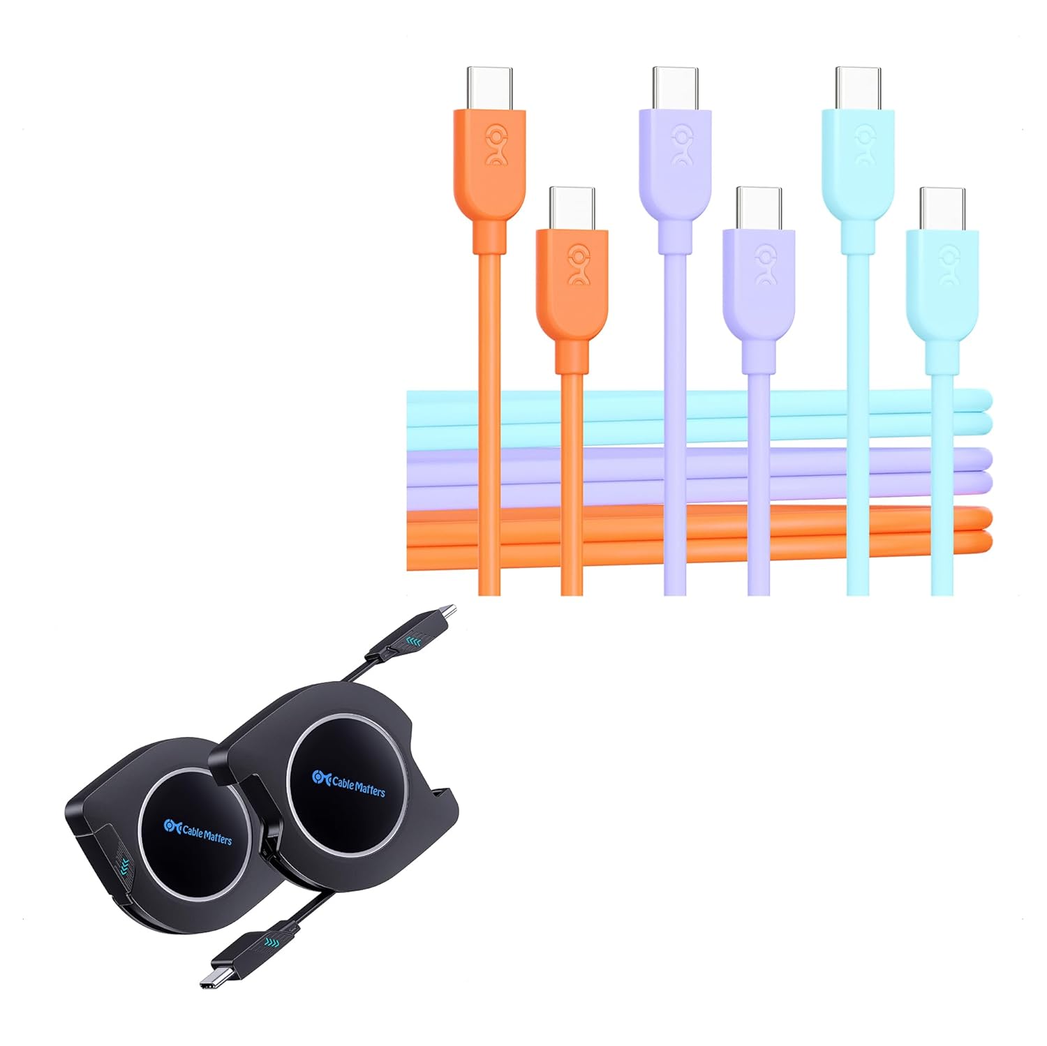 Minlu USB C To Retractable Lightning Cable 1.2M, 2Pack [MFi Certified] Phone 14/13/12/11 Fast Charging Cord, Type C Phone Charger Cable For IPhone 14 13 12 11 Pro Max/Pro/Mini Xs Xr X