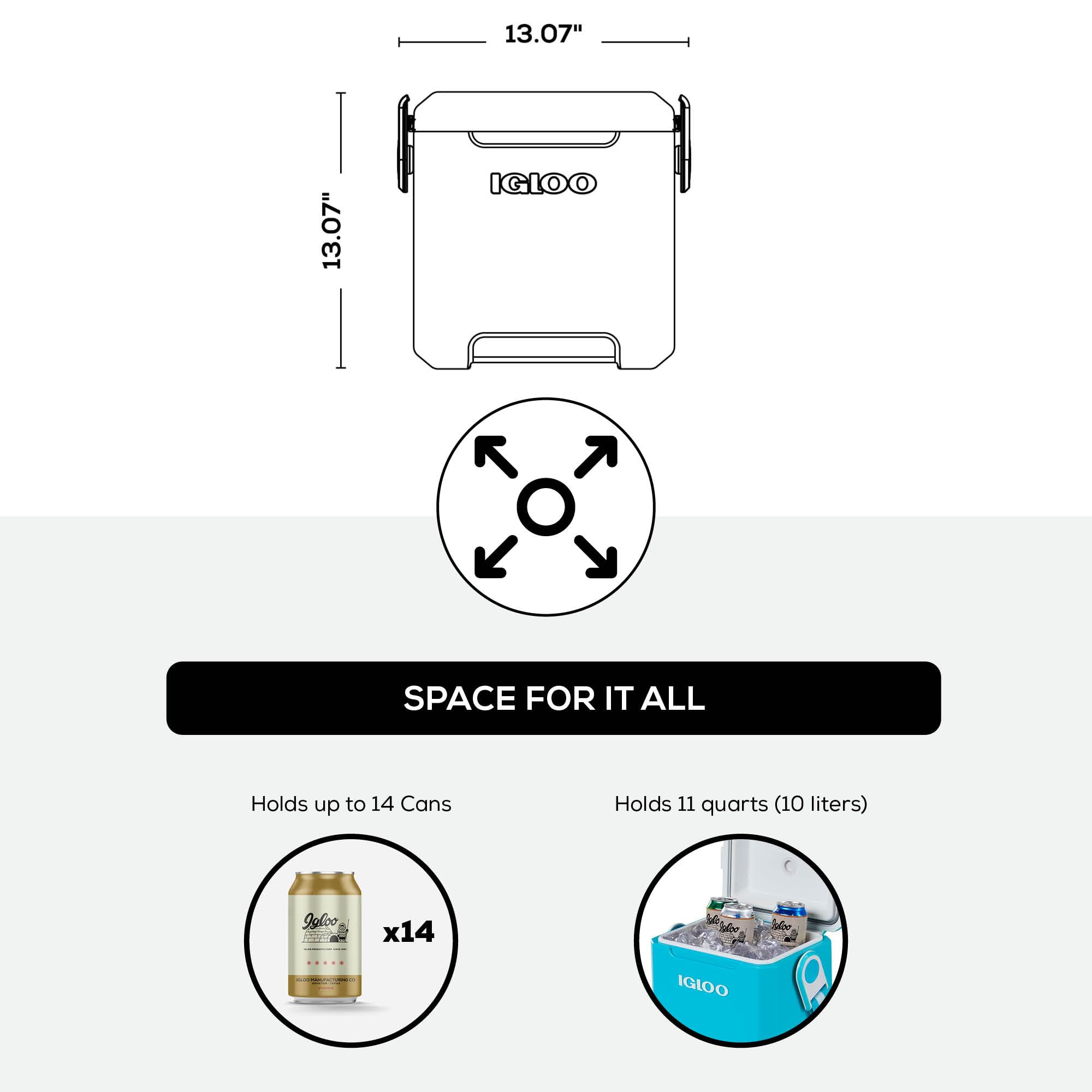 Amazon | Igloo ターコイズ 11クォート タグA-ロング ハード