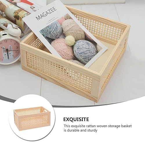 Miniatura 3 de DOITOOL Cesta de almacenamiento de mimbre, cesta de almacenamiento de bambú, cestas de artículos diversos, contenedor de almacenamiento de