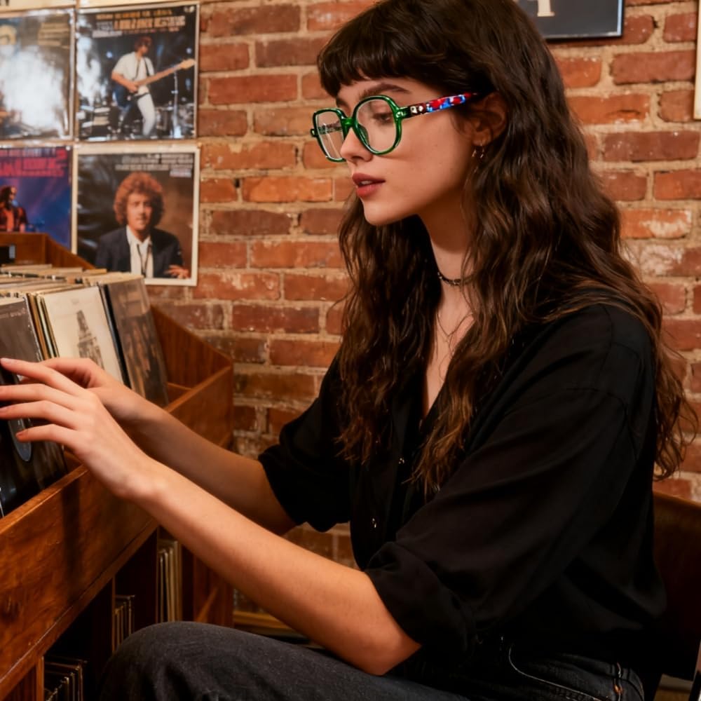 ICARA Personality Square Round Reading Glasses for Men Women,Computer Glasses Anti UV Readers - Image 4