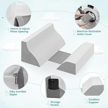 Side Sleeping Trainer Anti Snoring Devices, Anti snoring Pillow 3-Set Solution, Alleviate Snoring by Relaxed Throat Tissues, Lightweight & Comfortable