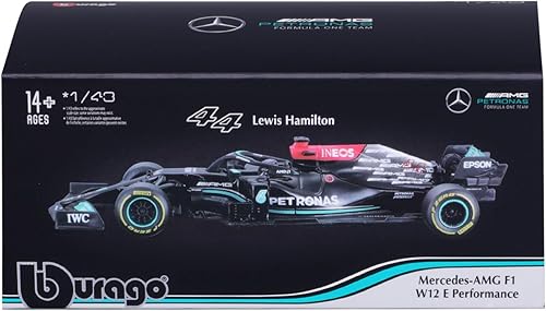 Miniatura 8 de 143 Bburago Mercedes-AMG F1 W12 E Performance #44 Lewis Hamilton 2021 143 Modelo de automóvil fundido a presión (W12 E #44 Wcasco)