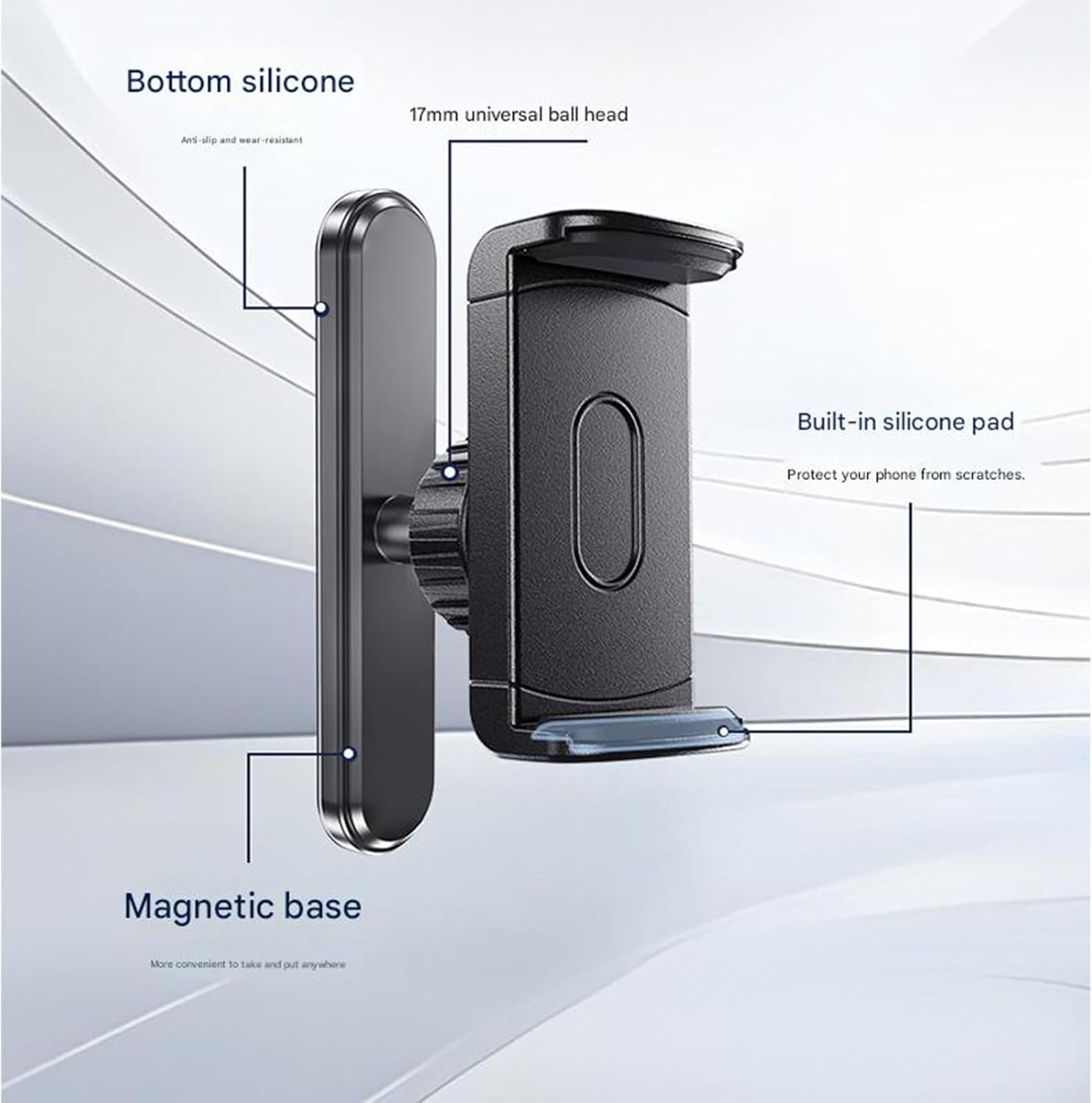 Strong Phone Mount with Single Side Clamp Portable Rack for 4.5-7 Inch Devices Gym Car Kitchen Use Thin Dock image 5
