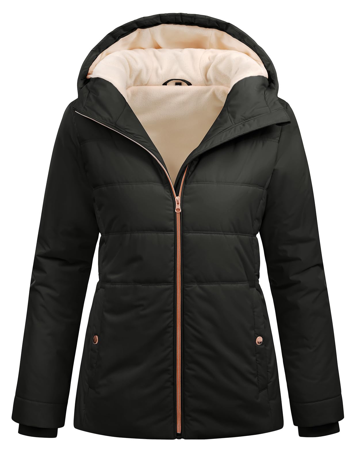Giacca da Donna Invernale Mezza Stagione Cappuccio con Cappuccio Elegante Giacca Giubbino Imbottito Autunno Invernali Giubbotto Caldo Parka Casual Outwear con Tasche