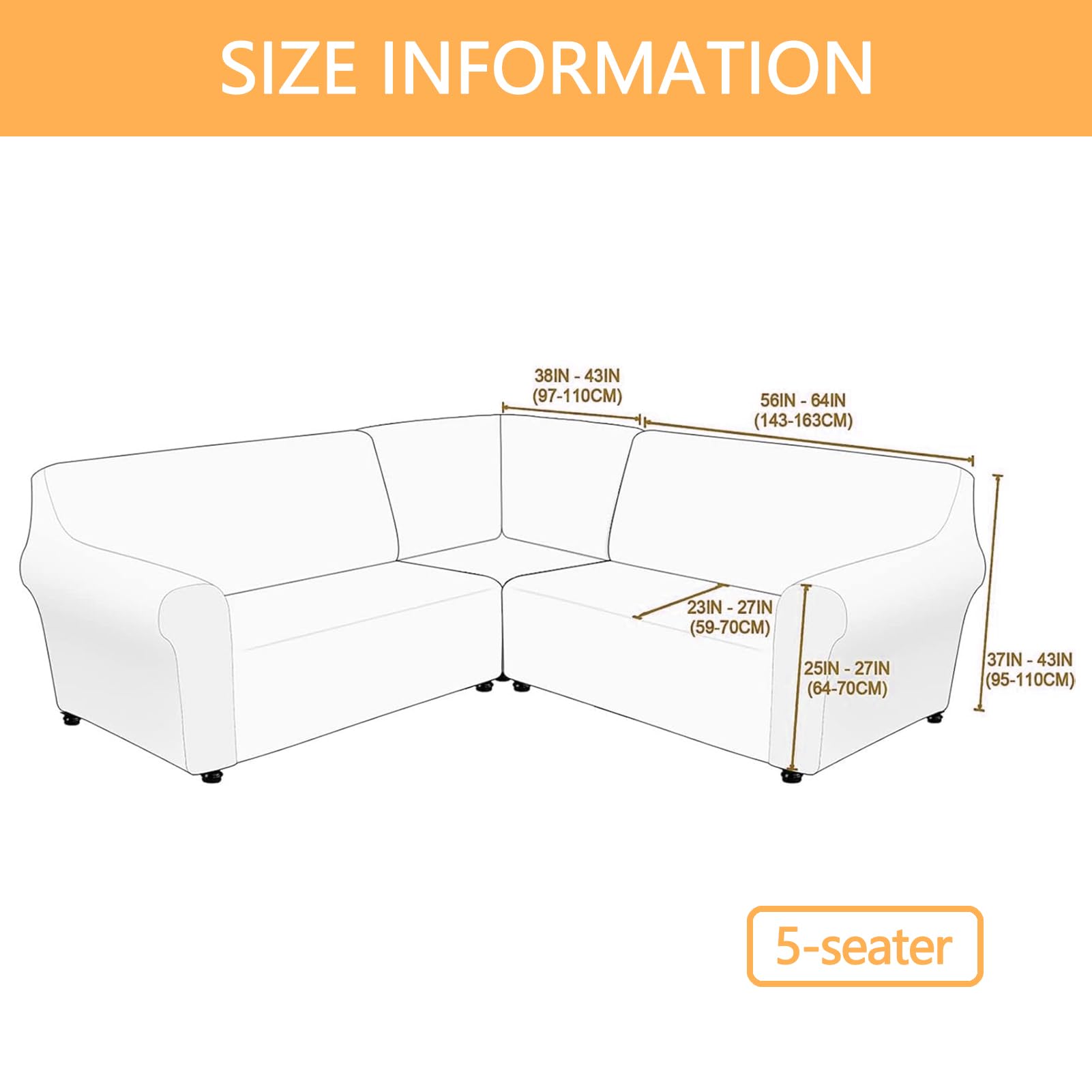 3-teilige Corner Couch Abdeckung, Sofabezug L Form Stretch Sofabezug aus Samt für 5/7 Sitzer Ecksofa, Anti Rutsch Sofa Überzug L Form Dicker weicher waschbarer Möbelschutz (Brown-3,5-Seater)