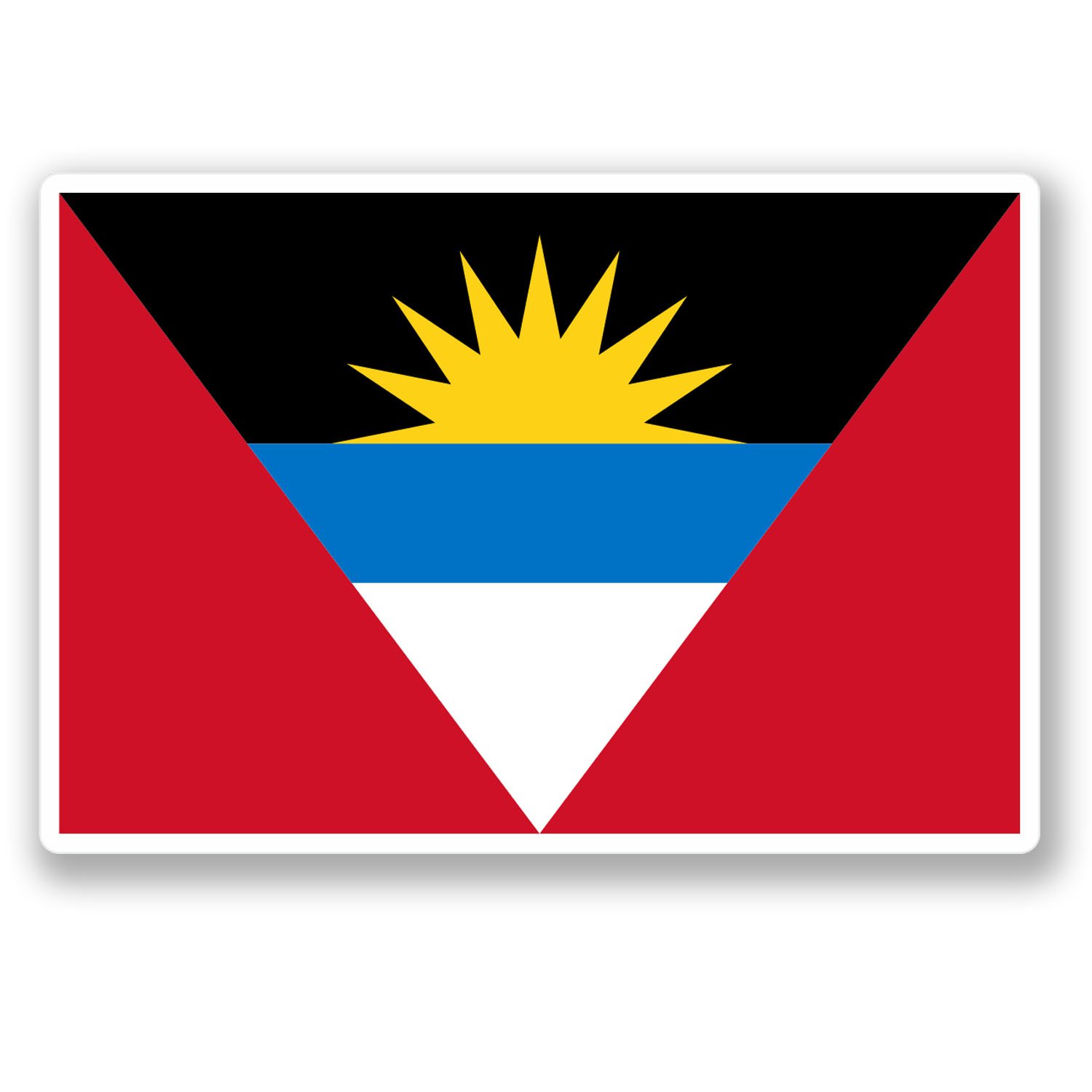 Destinationvinyl Multi 2 X Antigua And Barbuda Flag Vinyl Sticker Bike Laptop Car Travel Luggage #4405 (10Cm Wide X 6.8Cm Tall)