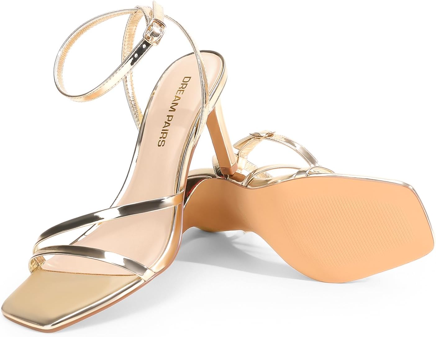 DREAM PAIRS Women’s High Stilettos Heels Open Toe Square Sandals Ankle Strap Pumps Sexy Comfort Strappy Dress Shoes Party Wedding Heeled Sandals - Image 3