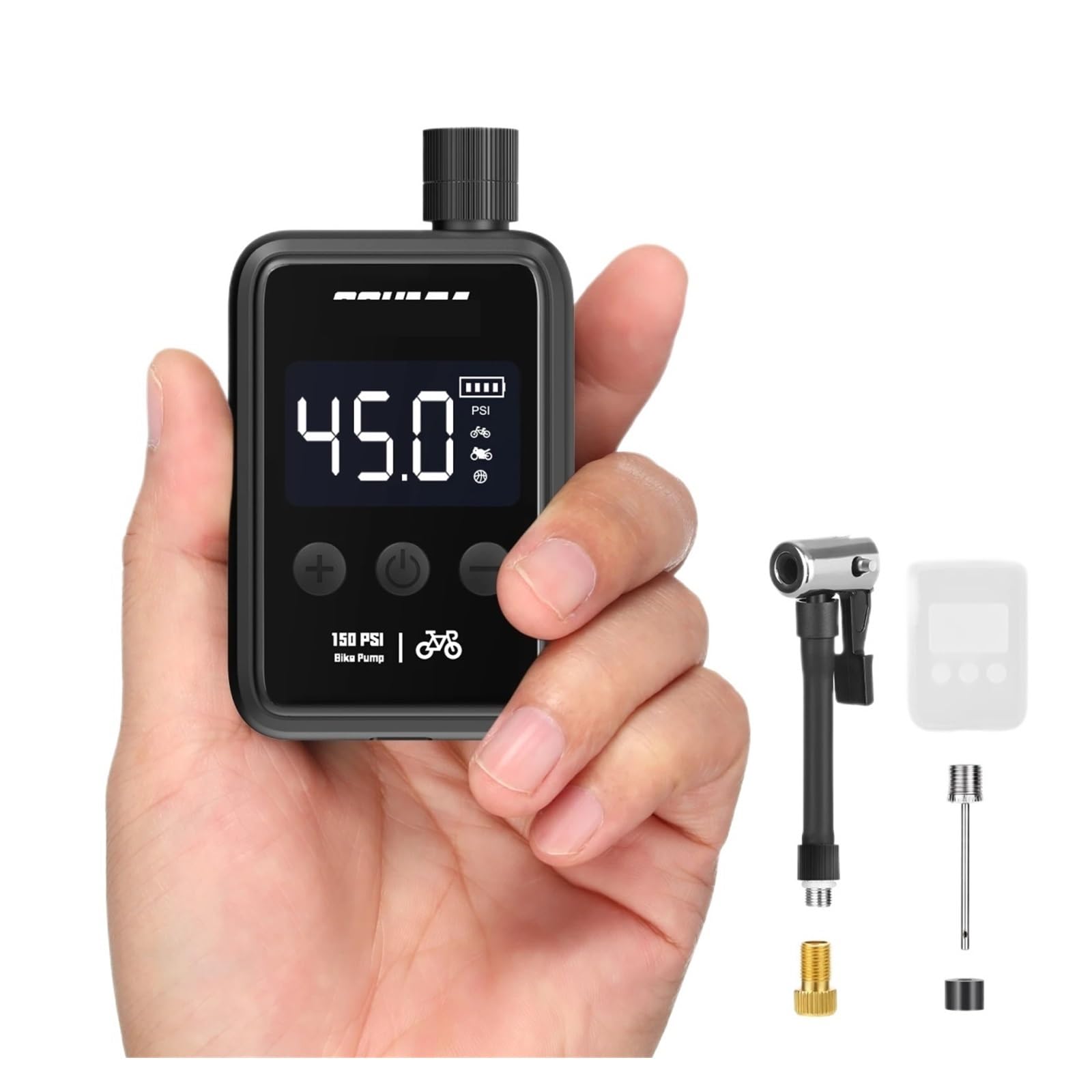 Pompe à vélo électrique 120 PSI et mini gonfleur LCD Type C - 3