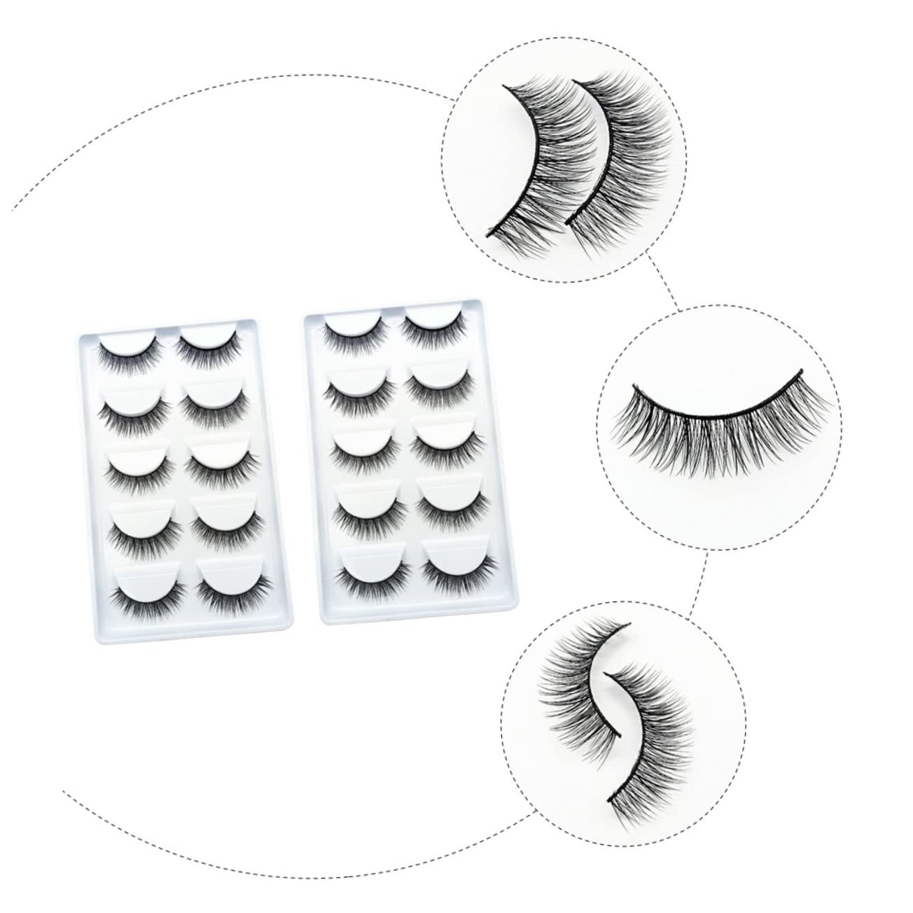 WOONEKY Faux Cils Naturels 10 Paires 3d Réalistes Souples pour Fille Maquillage Quotidien Usage Personnel