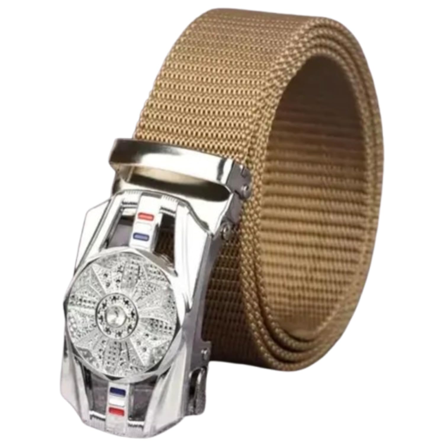 Nylon fabric Belt for Men's, Plastic Autolock buckle,Free Size,Fit's Upto 42 Inches(011)