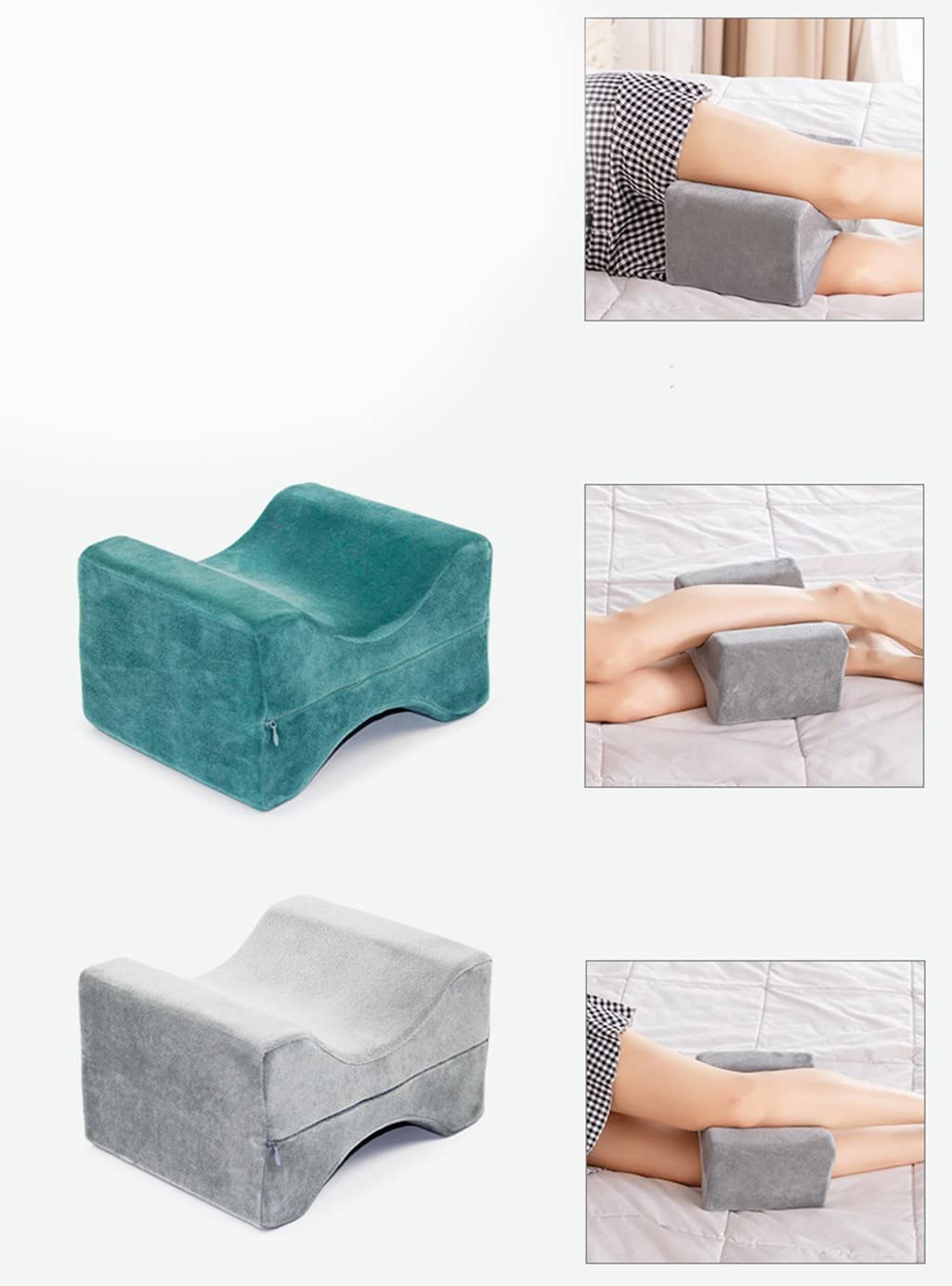 Almohada ortopédica para las rodillas, almohada ortopédica para las piernas para personas que duermen de lado, almohadas posicionadoras de piernas, cojín para las piernas de la cama de embarazo para