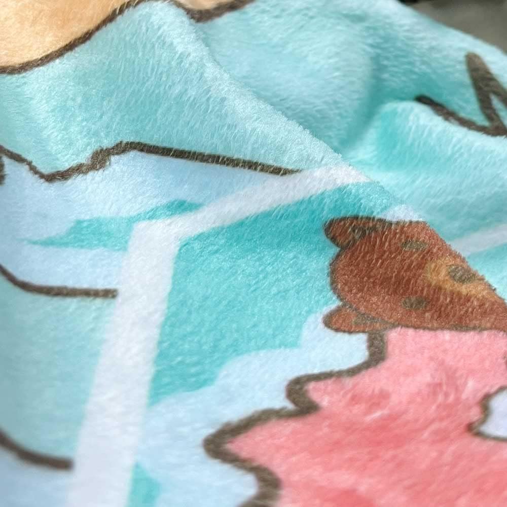 Kids USA Throw Blanket, Fun Facts Geography Camping Blankets and Throws for Bed, Animal Map Fleece Flannel Blanket for Sofa Couch Girls Boys Children Room Decor,50X60in