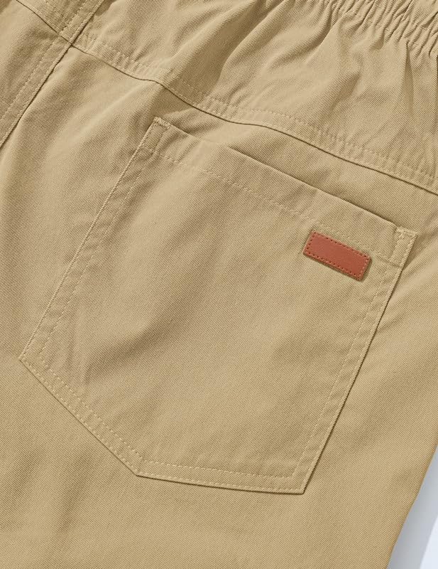 Mens Cargo Shorts Drawstring 9 inch Casual Elastic Waistband Summer with Pockets - Image 9