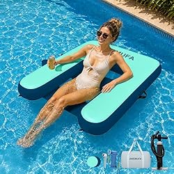 AWEMUFA Inflatable Chair for Adults, Inflatable Floating Chair Pool Floats Pool Lounger Chairs Water Floats Pool Chair Floats River Lake Floats Outside Tanning Arm Floaties