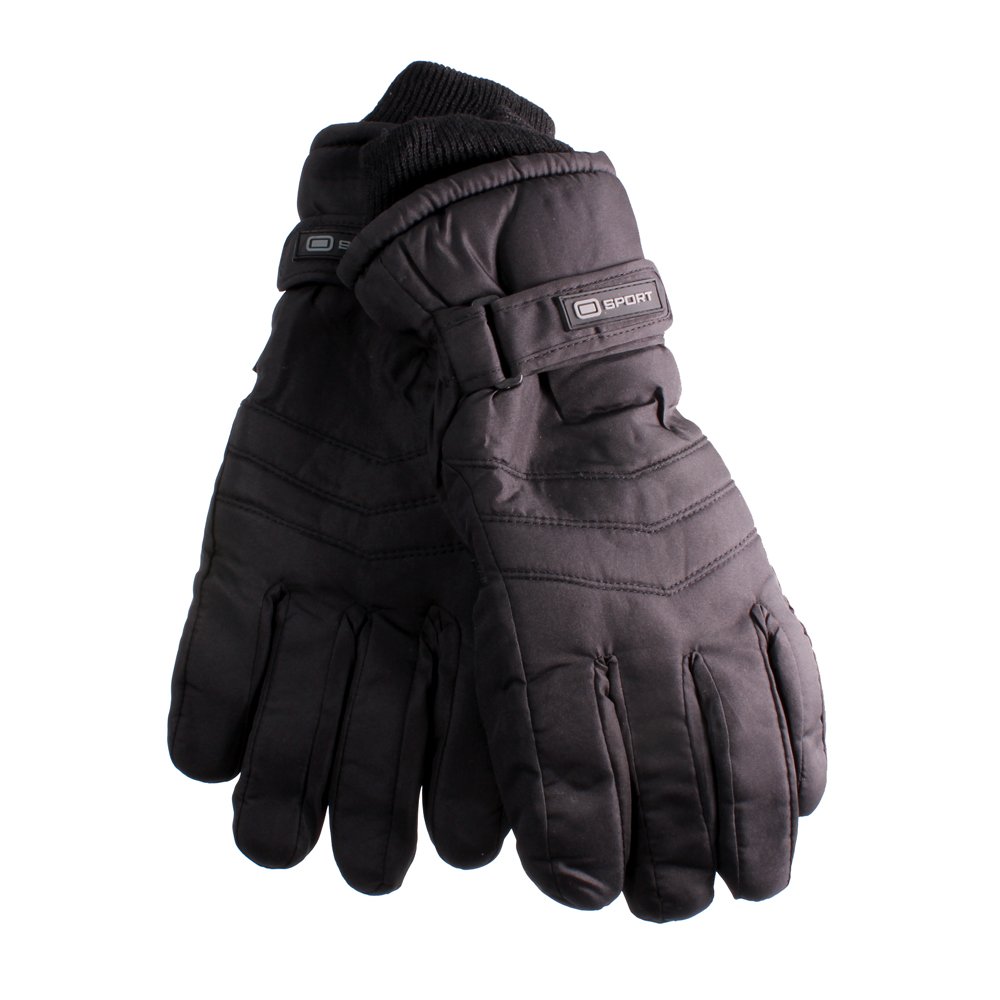 Large/Extra Large Mens Black 40g Thinsulate Insulation Lining Ski Padded Fashion Gloves