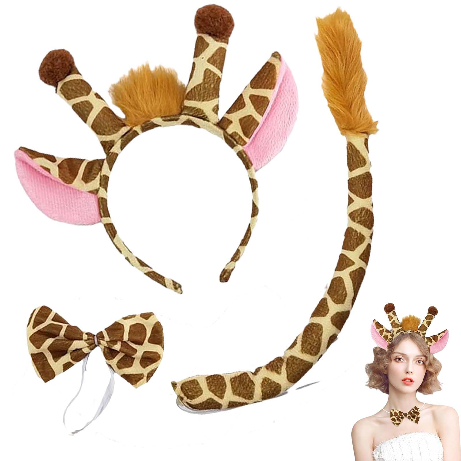 aqlbhz 3 Piece Giraffe Costume Set, Giraffe Ears Tail and Bow Tie, Kids Animal Costume, Halloween & Christmas Animal Cosplay, Yellow