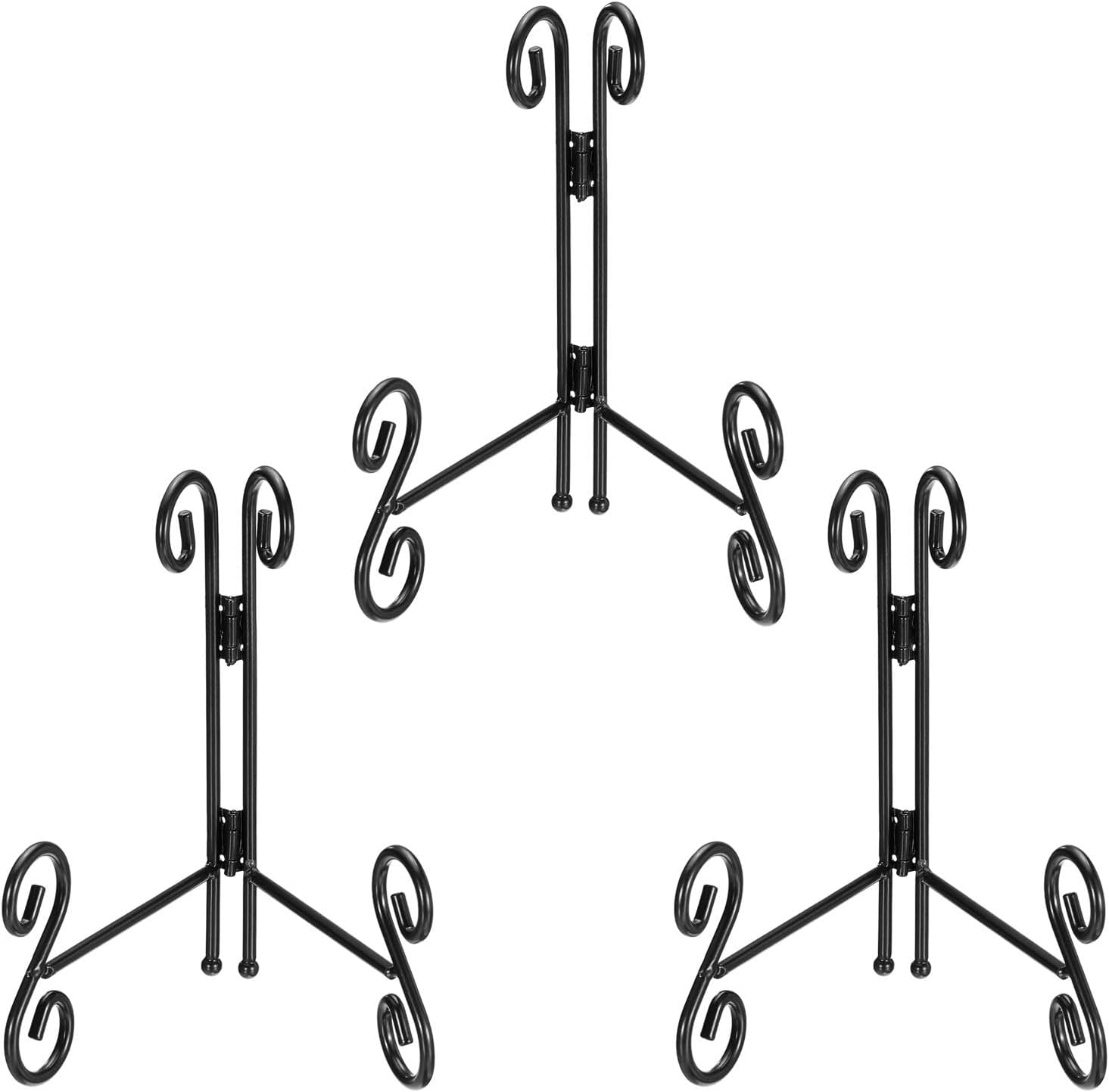 3pcs 6 Inch Plate Stands for Display Iron Decorative Folding Holders, Black HEVERCH 280