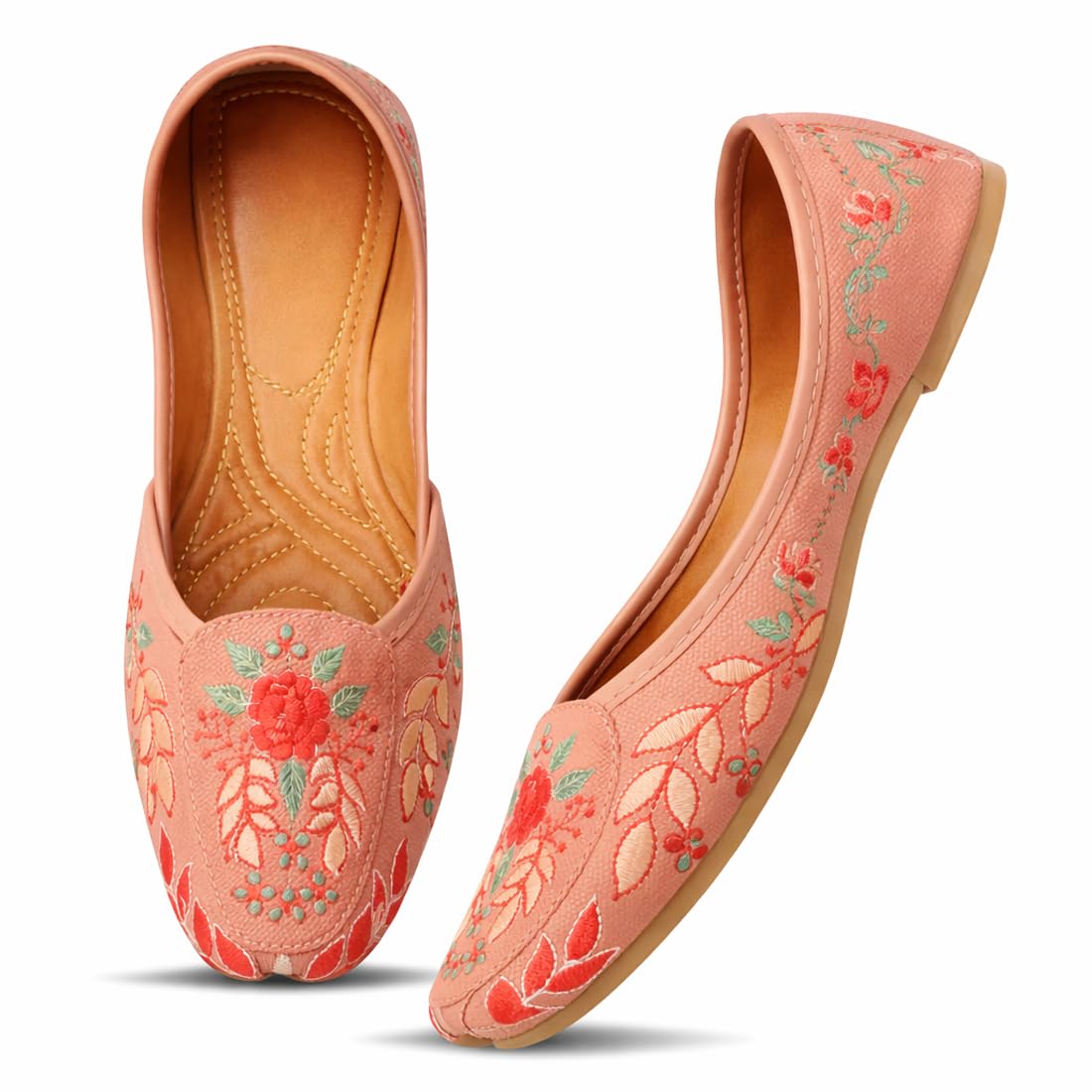 glam soles Women Ethnic Punjabi Jutti Mojari Flats | Handcrafted Embroidered Traditional Footwear | Comfortable Slip-On Casual Shoes for Women & Girls-picture-28