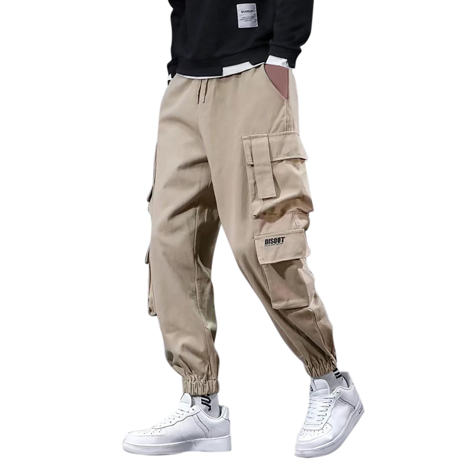 Pantalons Classique Homme De Combat Pantalon Travail Genouillere Cargo Large Multi-Poches Elastique Militaire Respirantes Jogger Short Décontractés Plage Léger Été
