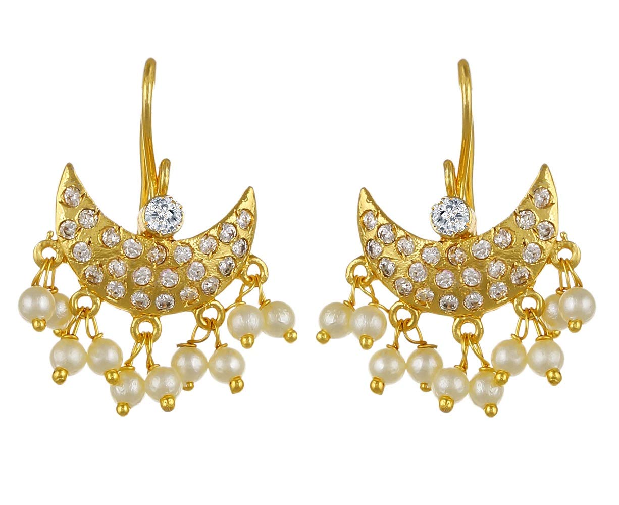 VAMA Gold Plated Traditional Maharashtrian Press Bugadi Clip on Earrings for Women and Girls (B07HM59B5D) Amazon Price History, Amazon Price Tracker
