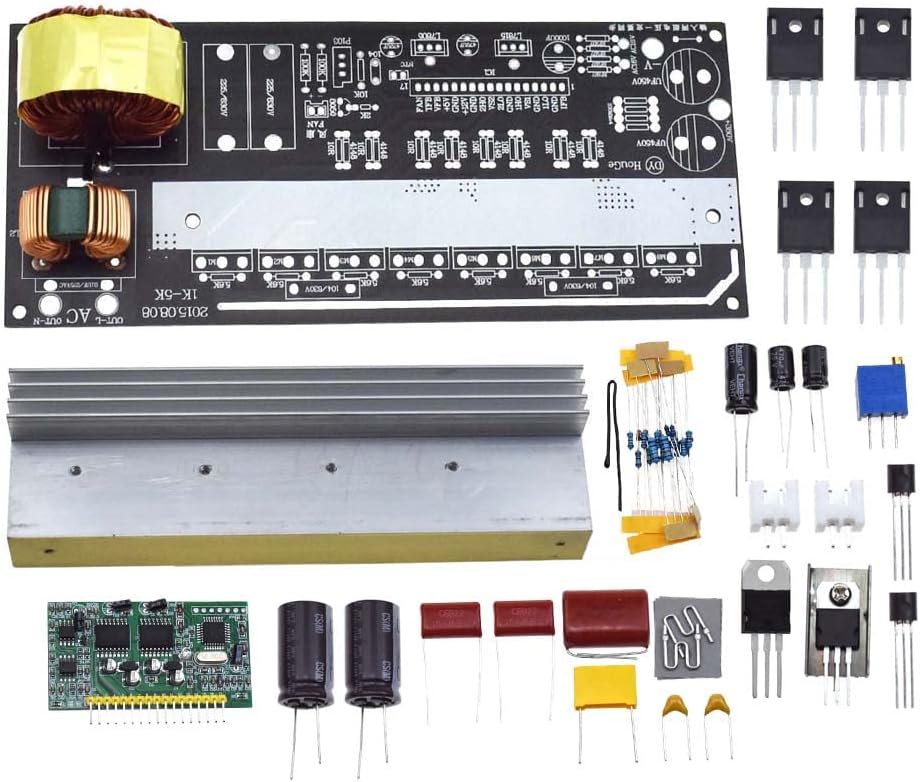 1000/2000W Pure Sine Wave Inverter Power Board Post Sine Wave Amplifier Board DIY Kit with Heat Sinks (1000W with Heat Sink)