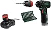 NA-1 Parkside 12V Cordless Drill 2-Speed Drive infinitely Variable Speed/Quick Stop, 8 Screwdriver bits 8 HSS Drills, Removable Metal keyless Chuck Quick Release, Battery/Charger Included
