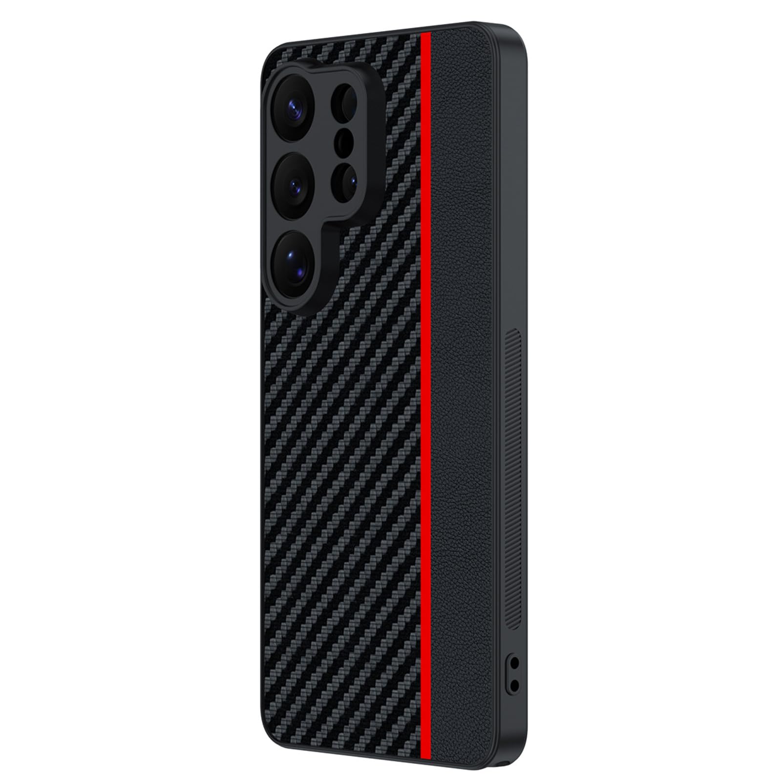 Coque Samsung S26 Plus en fibre de carbone bicolore rouge protection fine