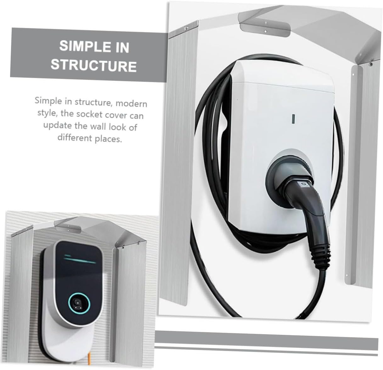 Cabilock Aluminum Outdoor Socket Cover Wall Mount Protective Plug Protector for Electric Charging Stations Weatherproof Outlet Cover for Home Improvement