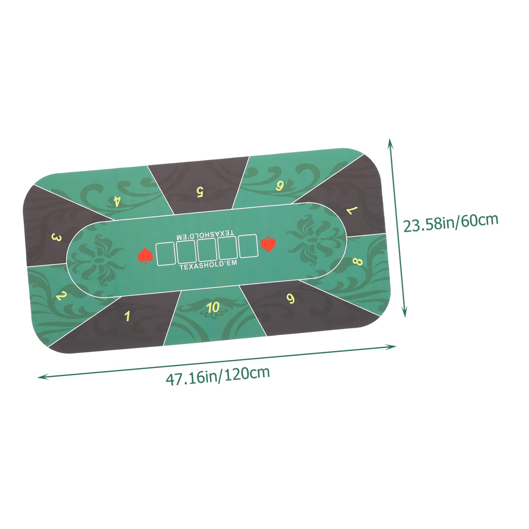 Quadratische Tischdecke aus Grünem Gummi rutschfeste Pokermatte und Pokerkissen Rechteckige Universalmatte für Pokertische für Familienspiele und Rollenspiele Leicht