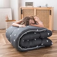 Vista 516 de Colchón futón japonés de piso gris constelación, de piso tatami, portátil, para acampar, para niños, sofá cama plegable enrollable con protector