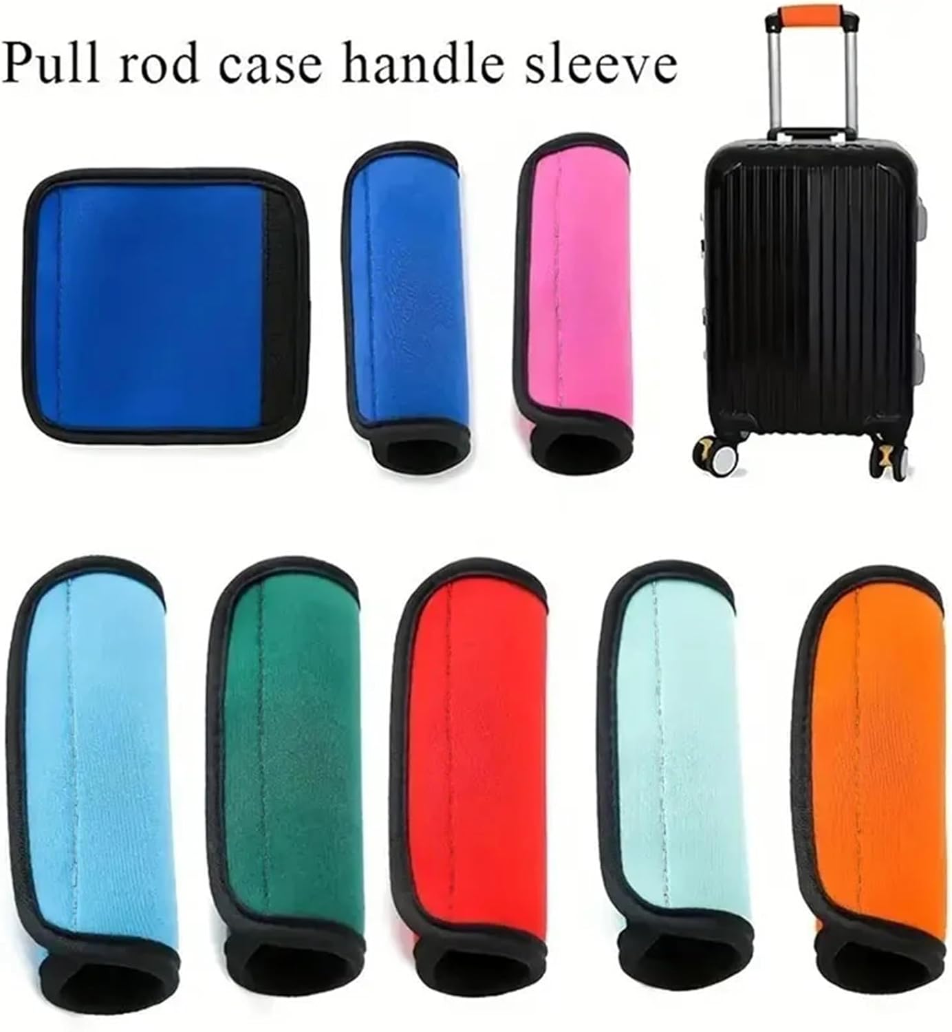 Suitcase Handle Wraps 10PCS Comfortable Neoprene Luggage Handle Wrap Grip Suitcase Bag Identifier Stroller(Red)