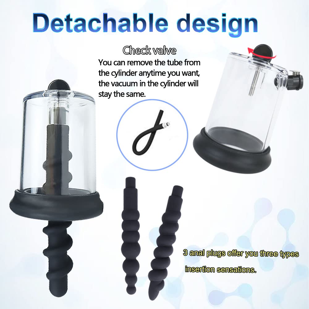 TaRiss's Anal Vacuum Pump Manual Anus Enlarger with Putt Plug Prostate Massager Stimulator Adult Sex Toys for Men Women Experienced Users Pleasure