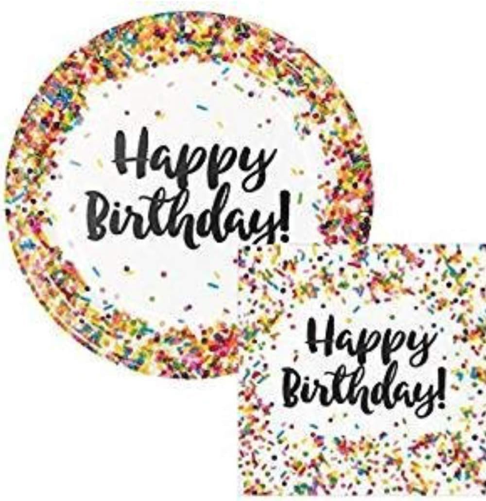 Creative Converting Sprinkles Birthday 9" Plates (16) Napkins (16) Party Oskal