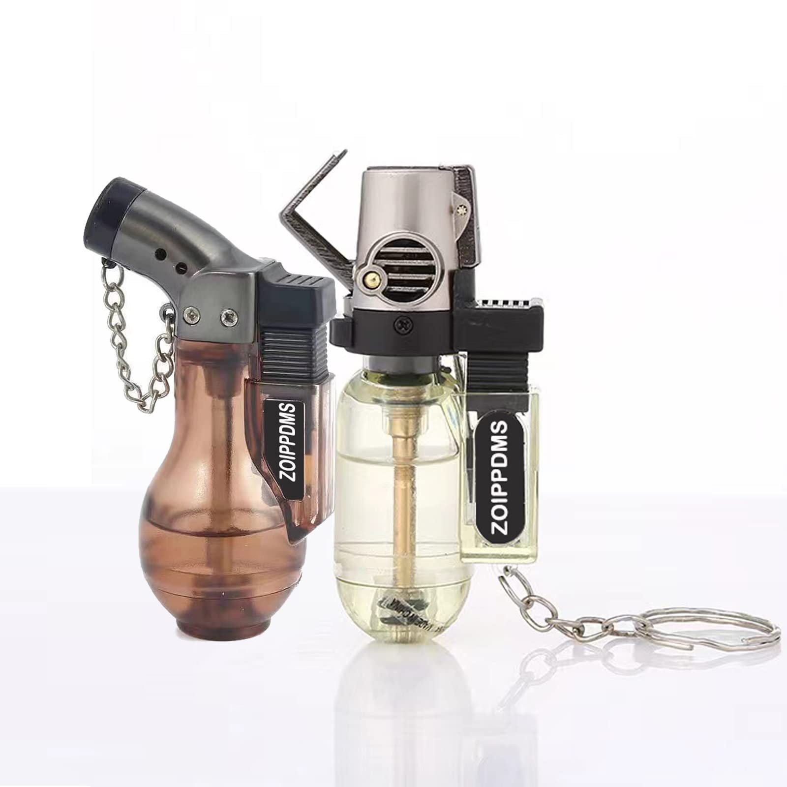 Buy Torch Lighters, 2 Pack Jet Flame Butane Lighter, Refillable Butane Lighter with Keychain