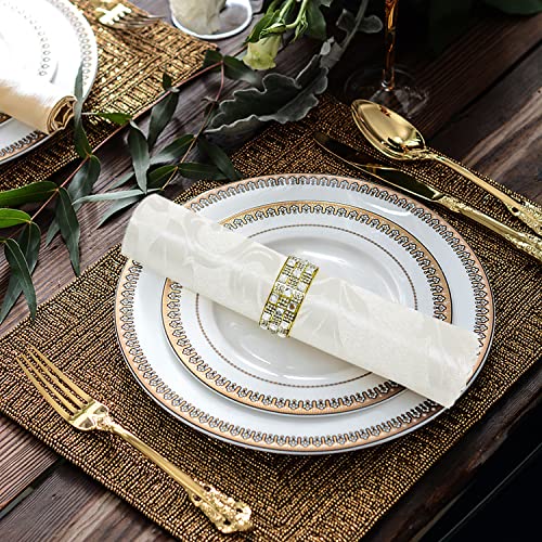 Cloth Dinner Table Napkins 17 X 17 Inch 1 Dozen, Polyester Set Of 12 Machine Washable Restaurant/Wedding/Hotel/Daily Tabletop Accessories (Napkin 17" Ivory) #TOP3