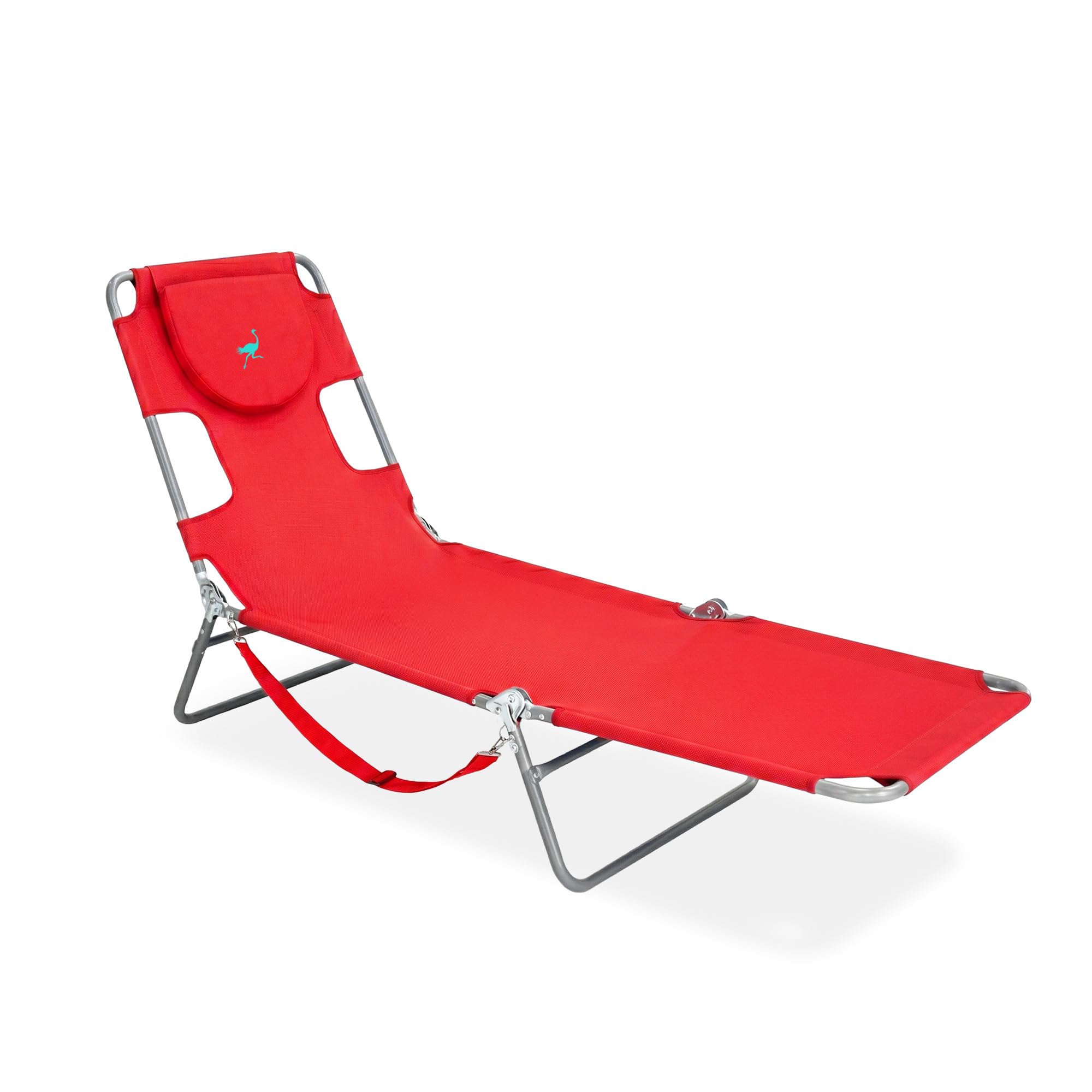 Ostrich The Original Chaise Lounge 72"x22" Portable Reclining Lounger, Red