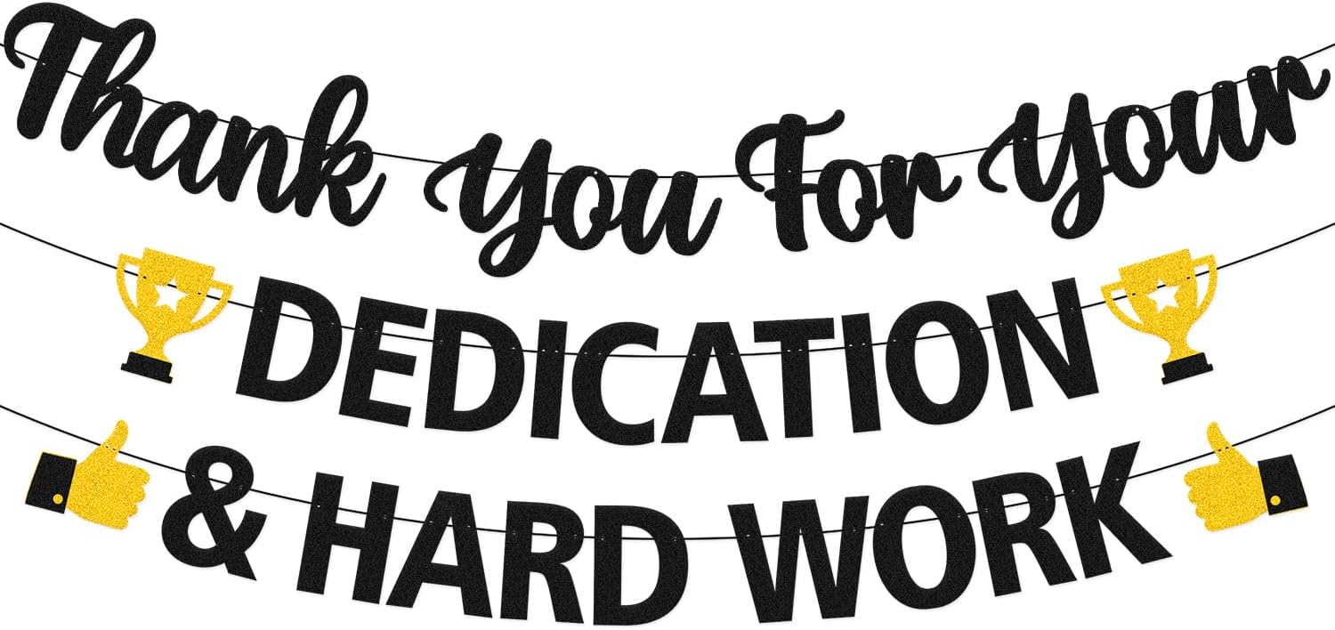 Amazon.com: Thank You For Your Dedication and Hard Work Banner for ...