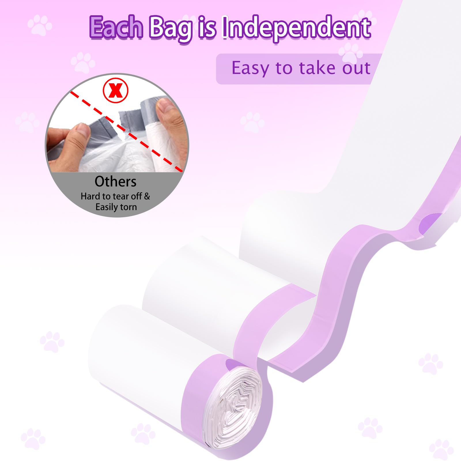 Elzrghs Paquete de 100 bolsas de basura con cordón para gatos compatibles con Litter-Robot 3/4, bolsas de basura resistentes para autolimpieza automática de caja de arena