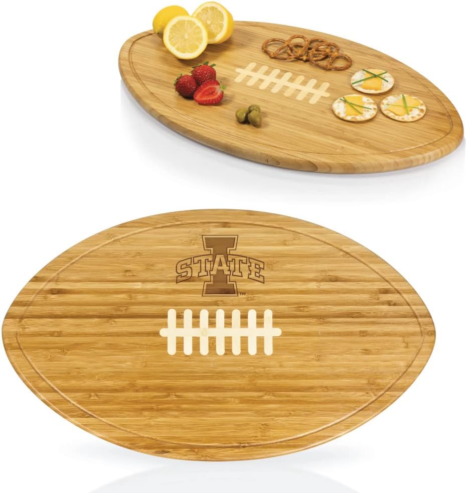PICNIC TIME NCAA Football Cheese Board - Novelty Charcuterie Board - Serving Platter, Cheese Boards Charcuterie Boards, Wood Cutting Board, (Bamboo)
