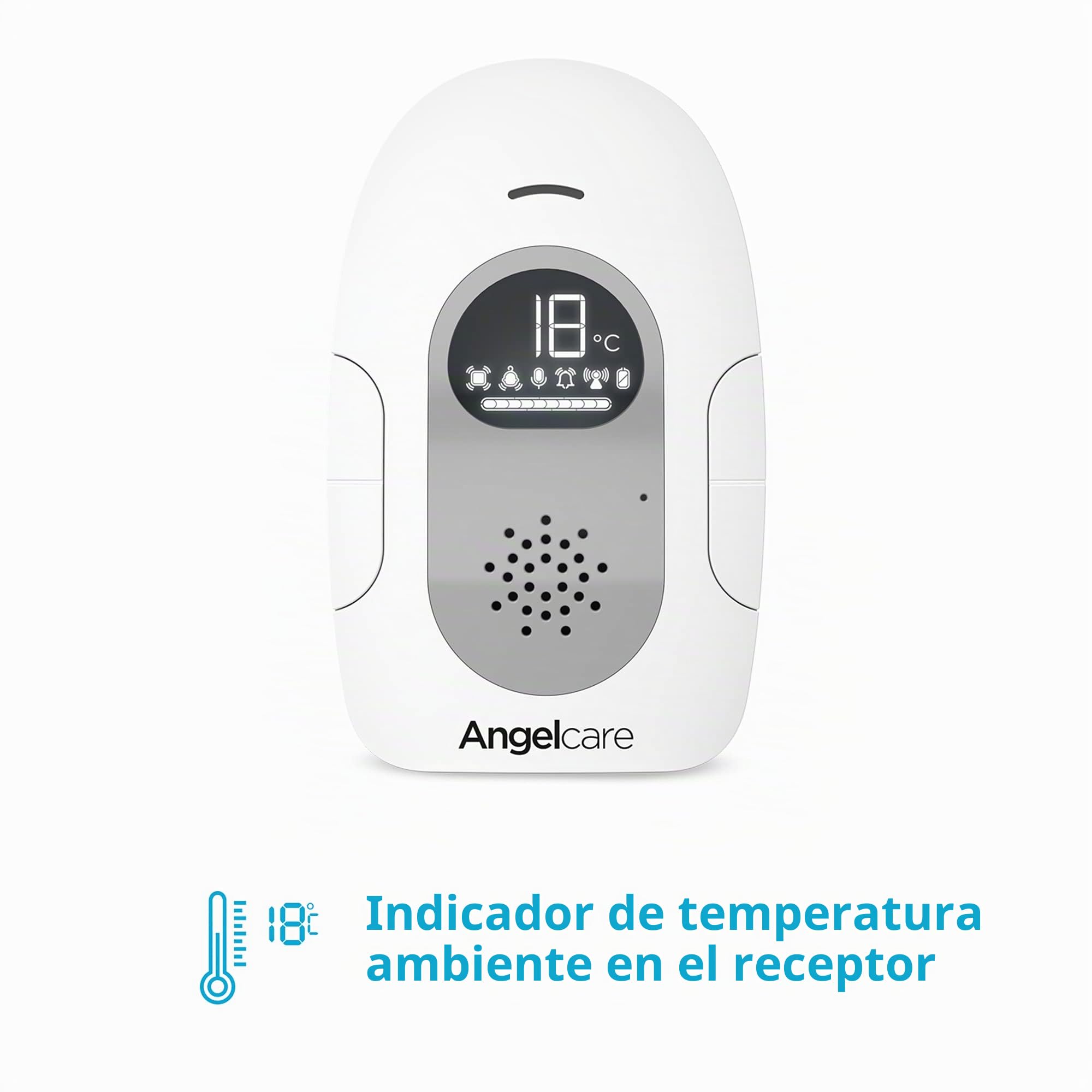 Angelcare SmartSensor Pro 2, monitoreo 2 en 1: Audio + Movimiento con Alfombrillas de Sensor inalámbricas, visualización de Temperatura Ambiente